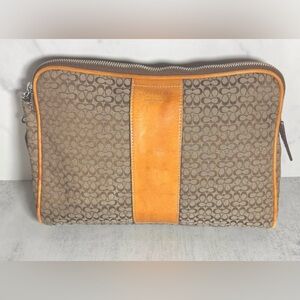 Coach Tan and Carmel Toiletry Bag